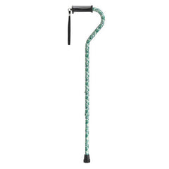 Offset Cane With Gel Grip Green Leaves   All Care Store