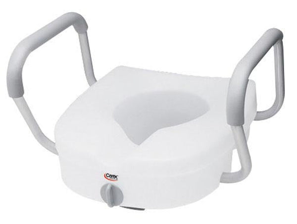 Toilet Seat  E z Lock W/arms Adjustable Handle Width   All Care Store