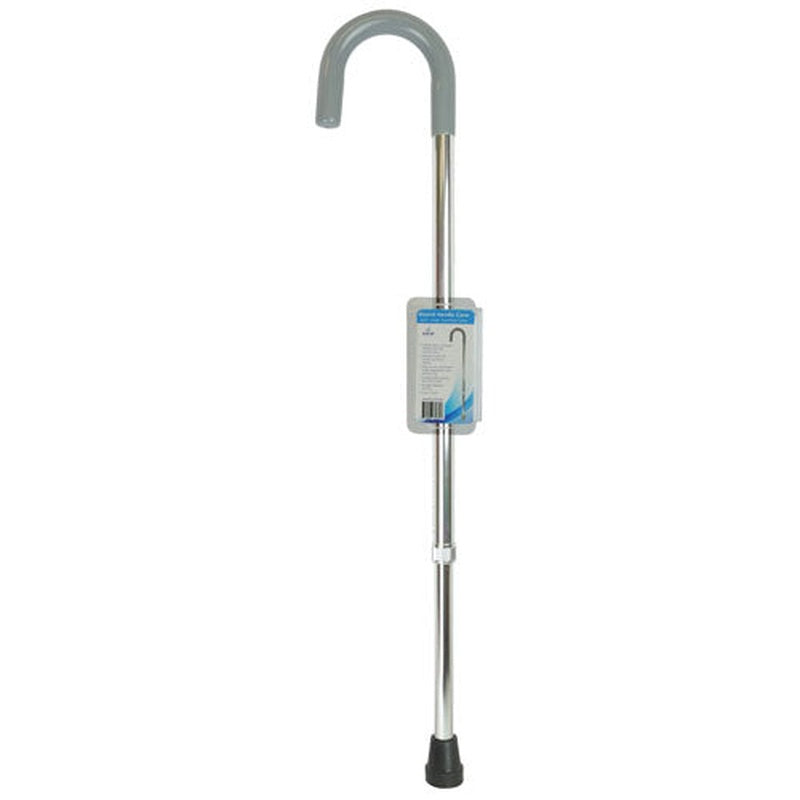 Cane  Round Handle  Blue Jay Silver With Vinyl Comfort Grip   All Care Store