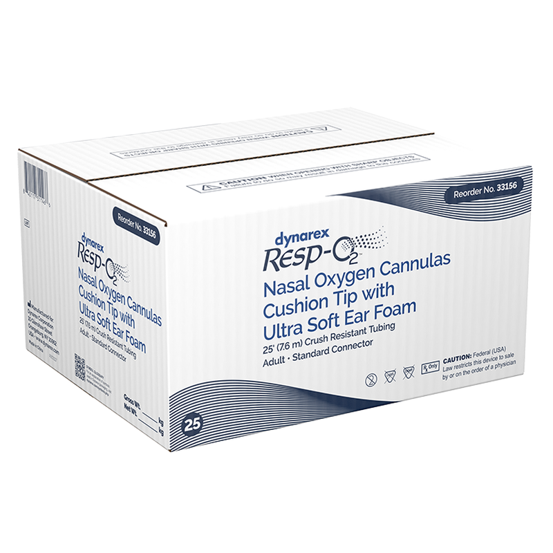 Dynarex Nasal Oxygen Cannulas - Ultra Soft Ear Foam & Cushion Tip for Maximum Comfort - Ideal for Long-Term Use and Enhanced Breathing Support
