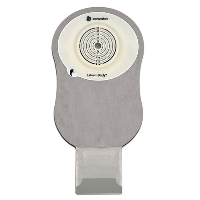 ostomy pouch esteem body one piece system 11 inch length convex trim to fit 10 to 35 mm stoma drainable