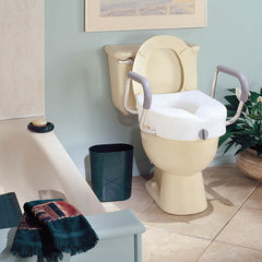carex e z lock raised toilet seat w armrests