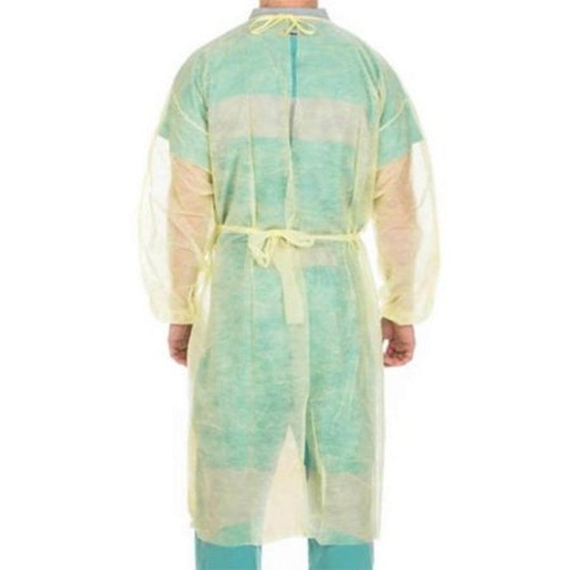 protective procedure gown cardinal health one size fits most yellow nonsterile not rated disposable packaging type case