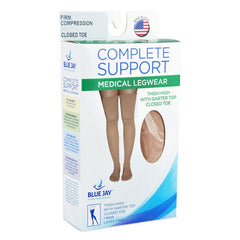 Firm Surg Weight Stkngs Medium 20 30mmhg Thigh W/gartertop Ct   All Care Store