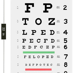 snellen eye chart 22 l x 11 w