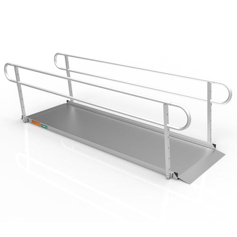 Portable Ramp  Solid Surface 10' W/handrails