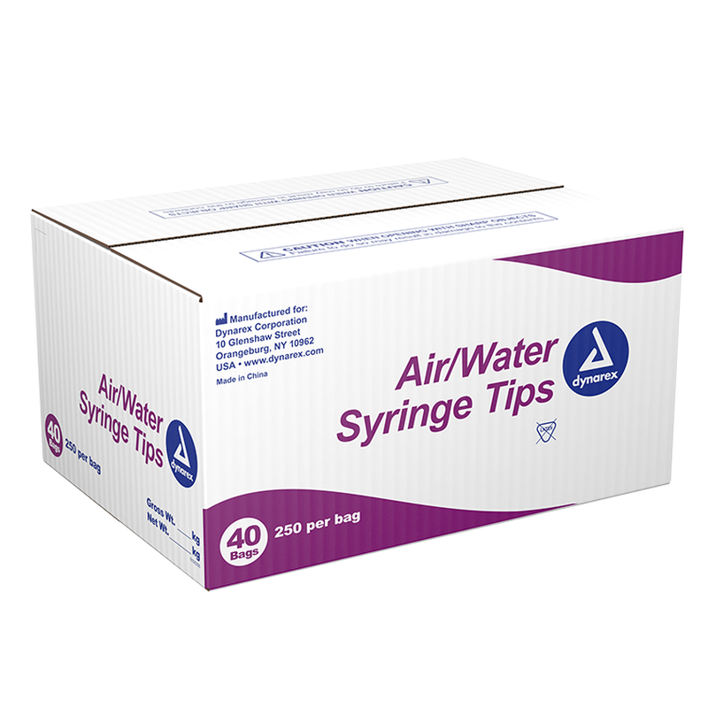 dynarex air water syringe tips pack type40 box per case