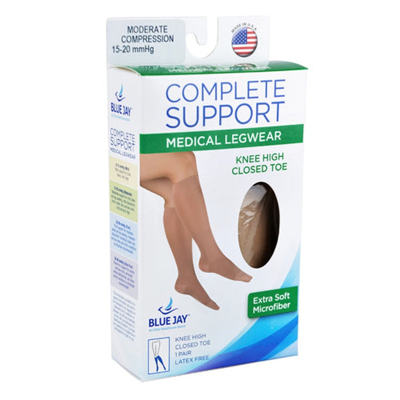 Microfiber Moderate  Xl 15-20mmhg  Knee Highs  Beige
