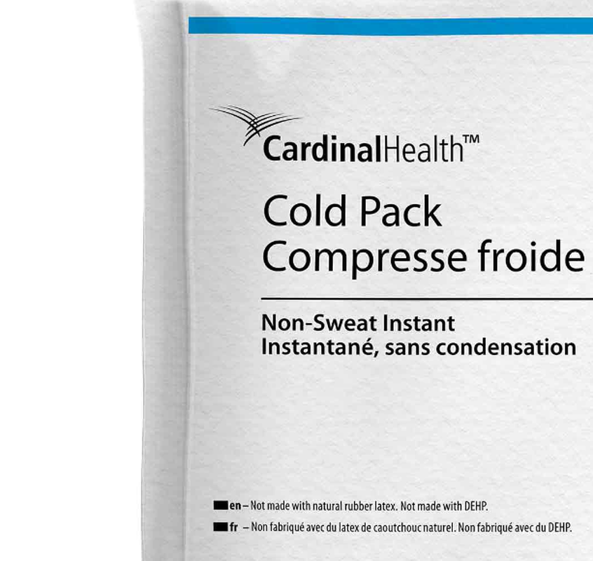 instant cold pack cardinal health non sweat general purpose large 6 x 9 inch plastic ammonium nitrate water disposable packaging type case