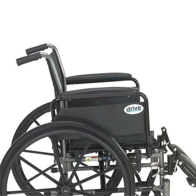 Drive Medical K3 Cruiser Iii Wheelchair with Removable flip-back arms and Swing-away Footrests ,8" front Wheels ,350lbs Weight Capacity ,K320ADDA-SF