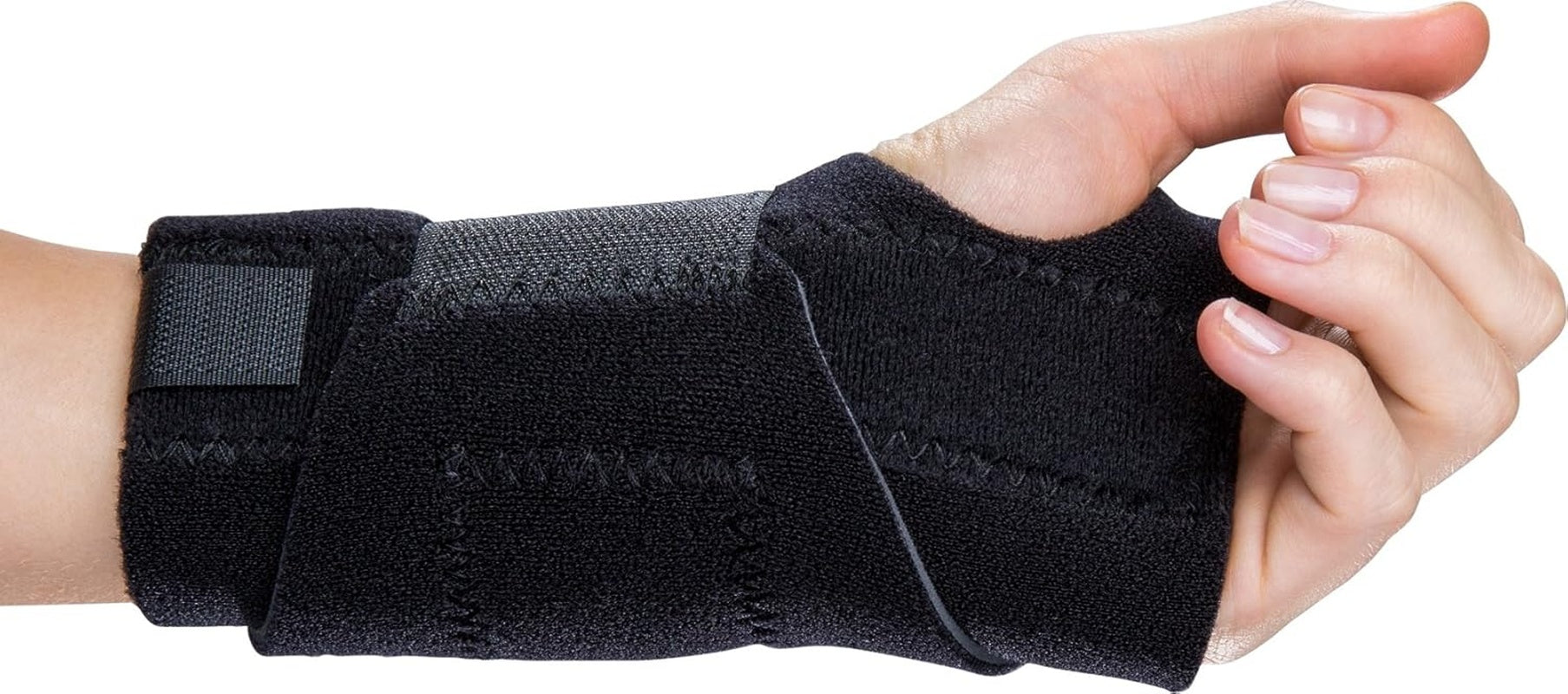 Wrist Brace ProCare Universal Wrist-O-Prene Neoprene Left Hand Black One Size Fits Most,  Packaging Type- Each