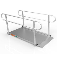 Portable Ramp  Solid Surface 6' W/handrails