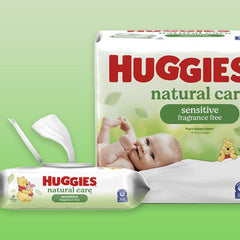 baby wipe huggies natural care soft pack unscented 32 count packaging type case