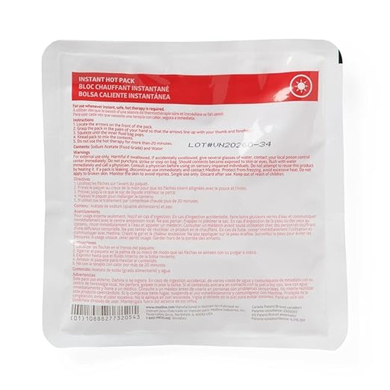 instant hot pack medline medium plastic sodium acetate disposable packaging type case