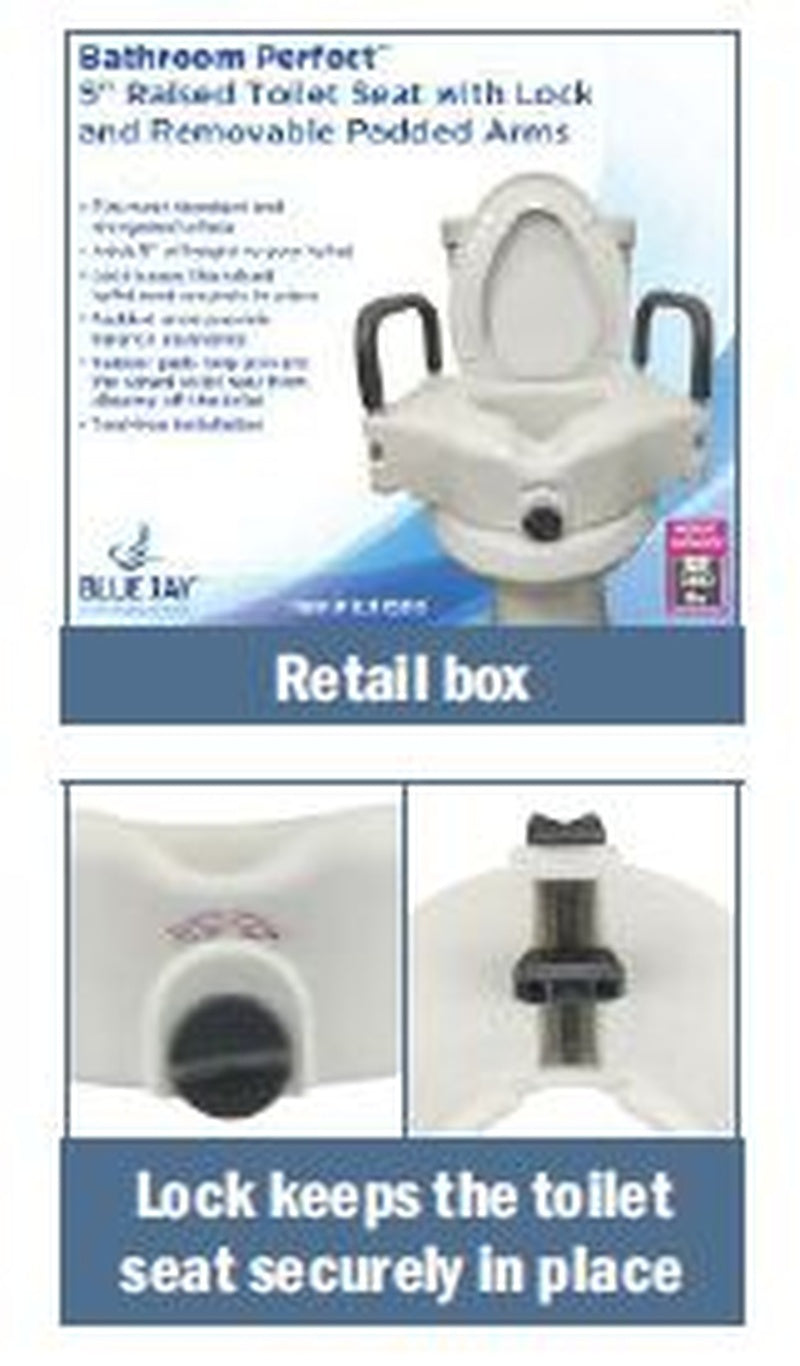 raised toilet seat with lock arms blue jay retail each