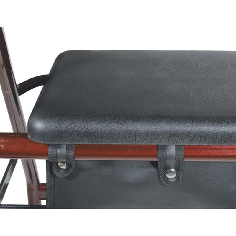 Rollator  Aluminum W/fold up & Remov Back  Padded Seat Red   All Care Store