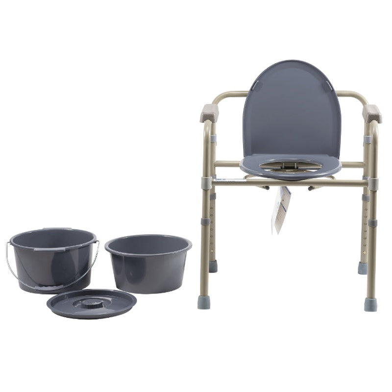 dynarex folding bedside commode