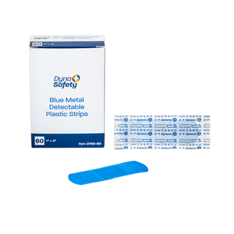 blue metal detectable plastic strip