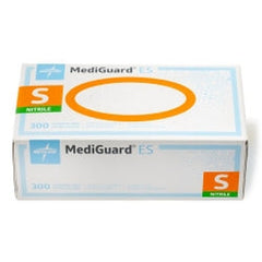 exam glove mediguard es small nonsterile nitrile standard cuff length textured fingertips blue not rated