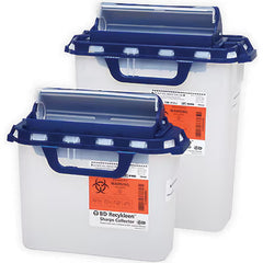 Pharmaceutical Waste Container Recykleen White Base 16.6 H X 10.7 W X 6 D Inch Horizontal Entry 3 Gallon