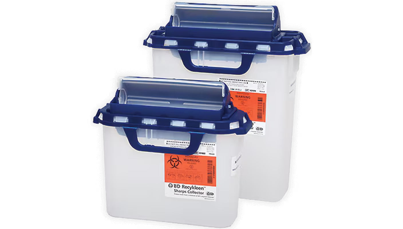 Pharmaceutical Waste Container Recykleen White Base 16.6 H X 10.7 W X 6 D Inch Horizontal Entry 3 Gallon