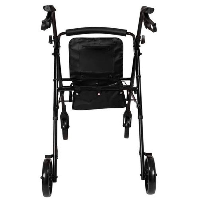 Rollator  Aluminum  Height Adjustable  Black   All Care Store 