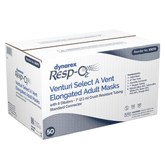 Dynarex Venturi Masks with Dilutors & Dial - Enhance Oxygen Therapy with Adjustable Flow for Optimal Breathing Comfort and Accurate Delivery.