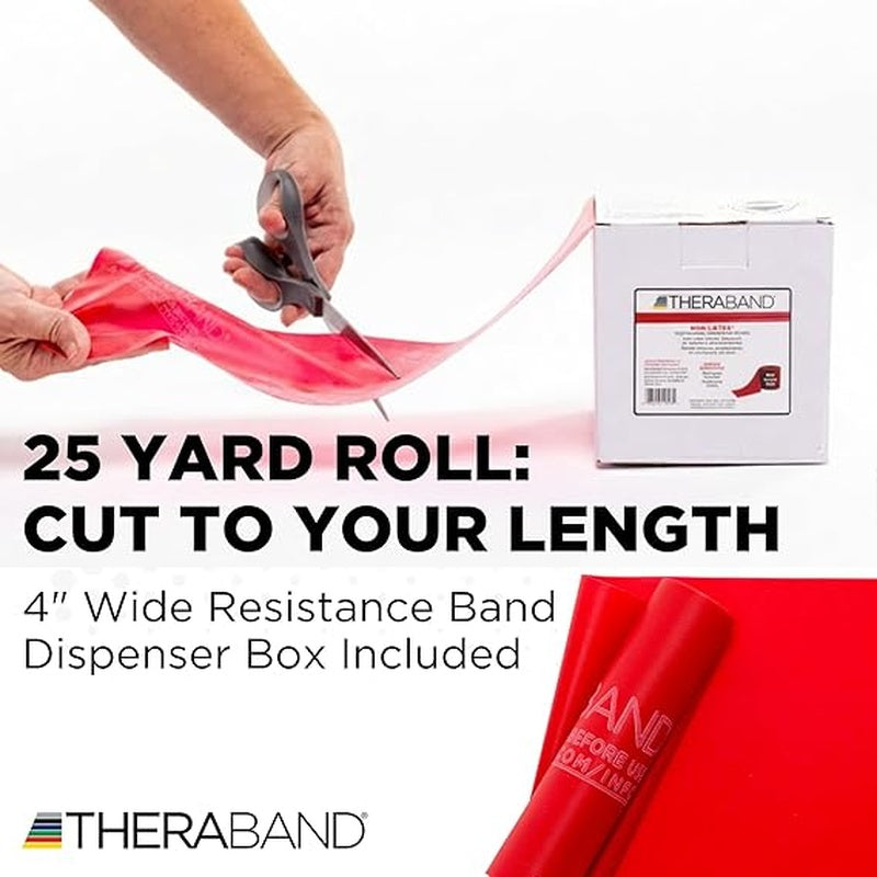 Exercise Resistance Band TheraBand Red 4 Inch X 25 Yard Medium Resistance, Packaging Type- Each