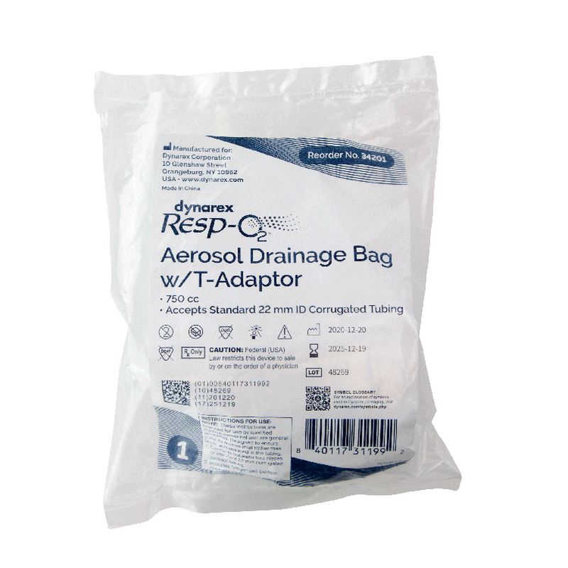dynarex aerosol drainage bag w t adaptor