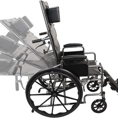 Probasics Reclining Wheelchair with Removable Desk Arms ,8" x 1" front Wheels  ,WCR1816E