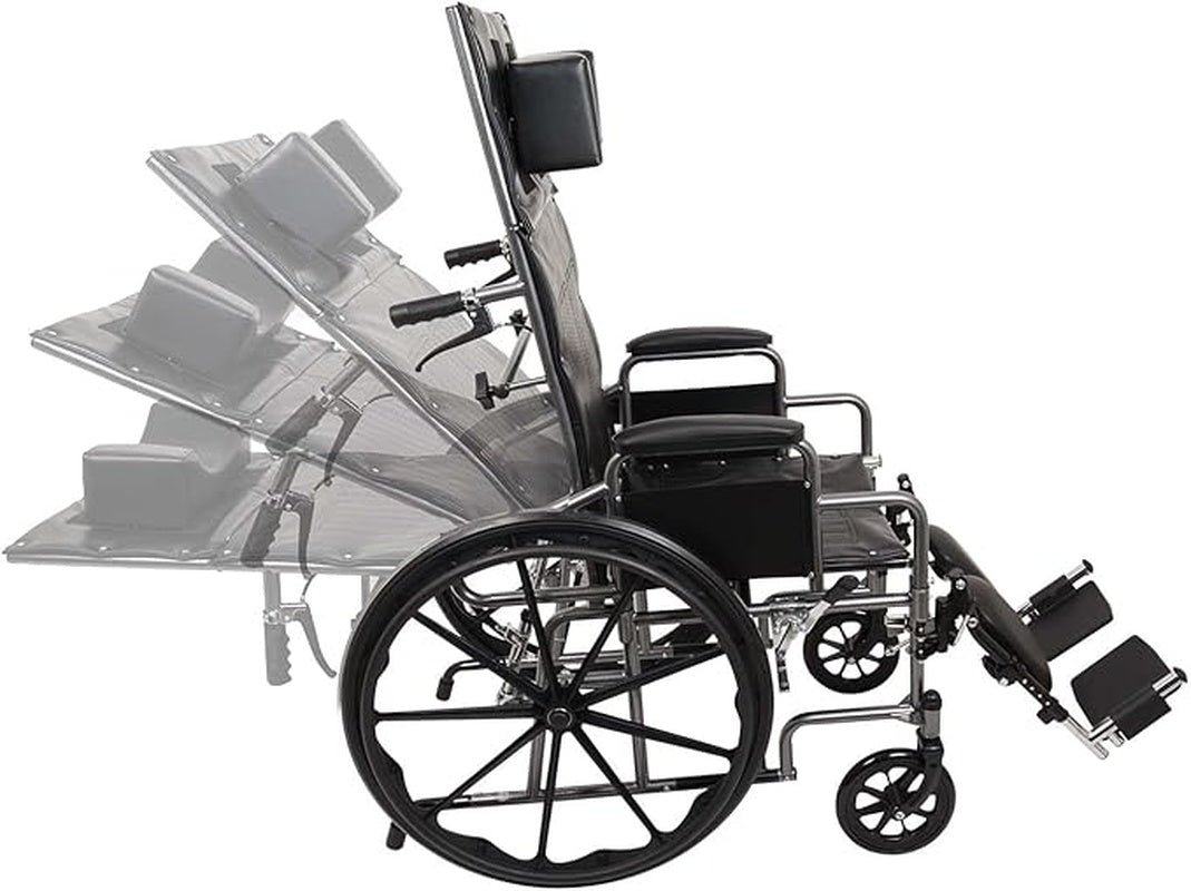 Probasics Reclining Wheelchair with Removable Desk Arms ,8" x 1" front Wheels  ,WCR1816E