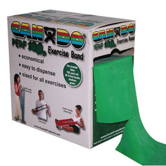 Cando Exercise Band Green Medium 100-yard Dispenser Box