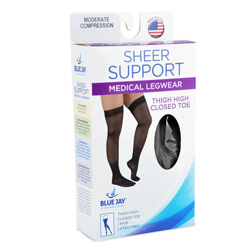 Firm Surg Weight Stkngs 3xl Bk 20 30mmhg  Thigh Stayup Top Ct   All Care Store