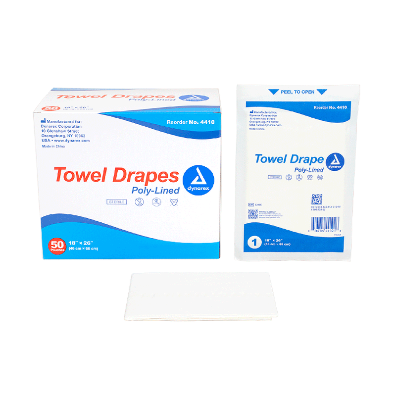 dynarex disposable towel drapes sterile 50bx 6cs