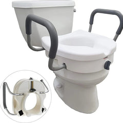 Carex E-Z Lock Raised Toilet Seat w/ Armrests