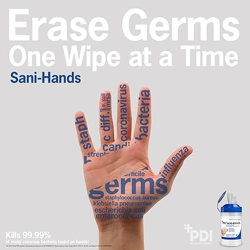 hand sanitizing wipe sani hands 135 count ethyl alcohol wipe canister packaging type case