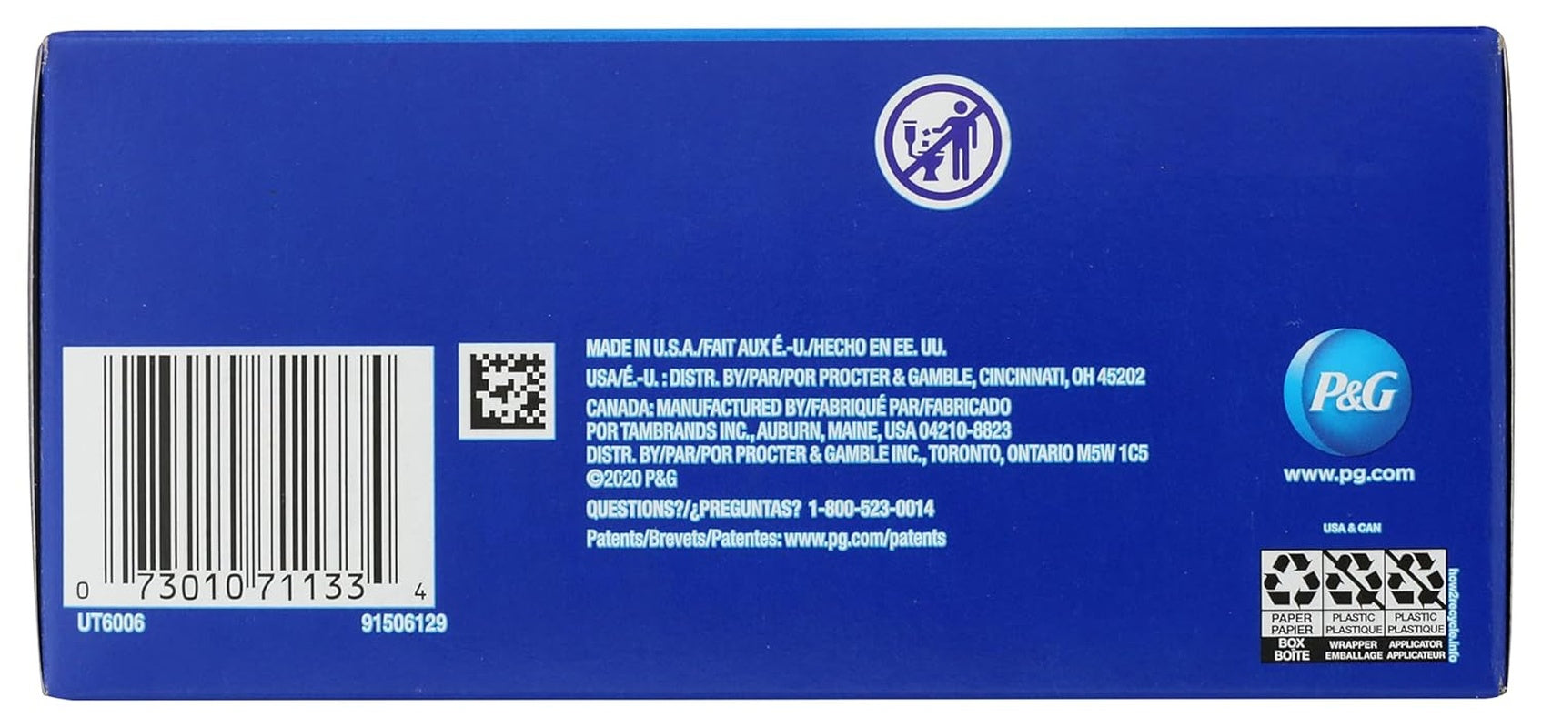 tampon tampax pearl light regular super absorbency plastic applicator individually wrapped packaging type box