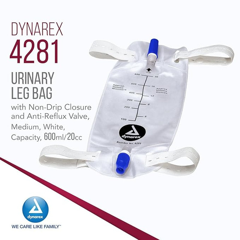 leg bag medium 600 ml w valve bx 12