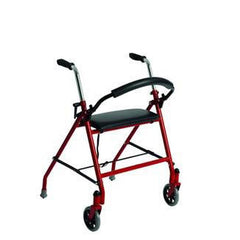 Drive Medical , Foldable Rollator For Seniors and Elders, Wheel size With Height Adjustable 15 inch, Weight Capacity 300lbs,Red Color, Foldable , 1239RD