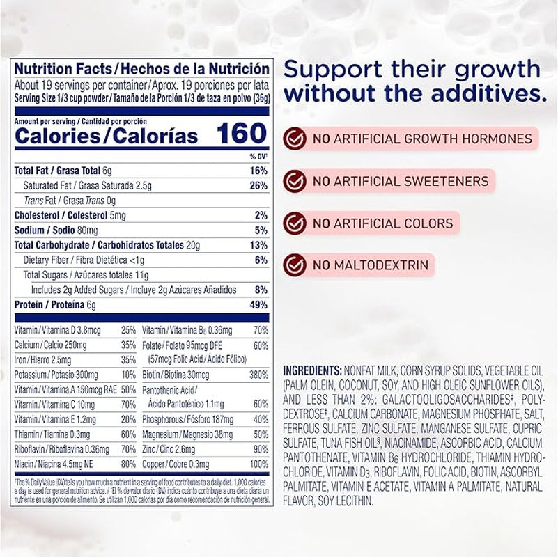 pediatric oral supplement enfagrow premium toddler unflavored 24 oz can powder