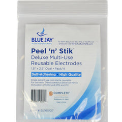 Reusable Electrodes  Pack/4 1.5 X2.5  Oval  Blue Jay Brand