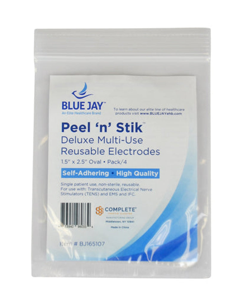Reusable Electrodes  Pack/4 1.5 X2.5  Oval  Blue Jay Brand