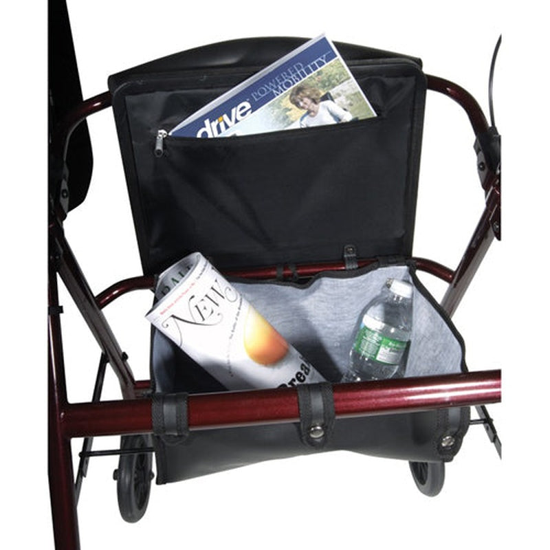 Rollator  Aluminum W/fold up & Remov Back  Padded Seat Red   All Care Store