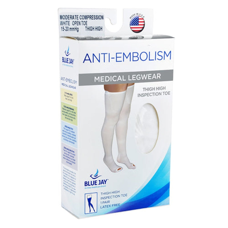 Anti-embolism Stockings Lg/lng 15-20mmhg Thigh Hi  Insp. Toe