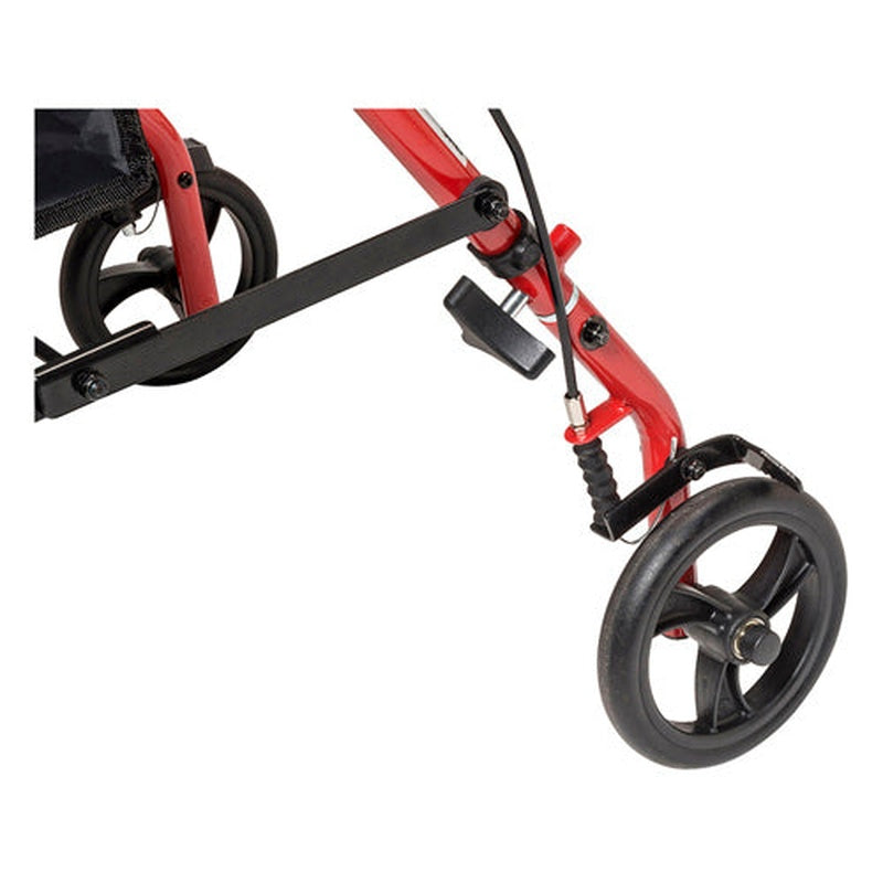 Drive Medical Knocked-down Steel Rollator For Seniors and Elders, Wheel size 6inches With Height Adjustable 31" -36", Weight Capacity 350lbs, Red, R800KDRD