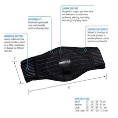 Back Belt-male Medium/large Black  Obusforme