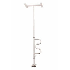 Bathtub Security Pole & Curve Grab Bar  White