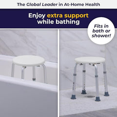 Bath Stool  - Round  White By Drive