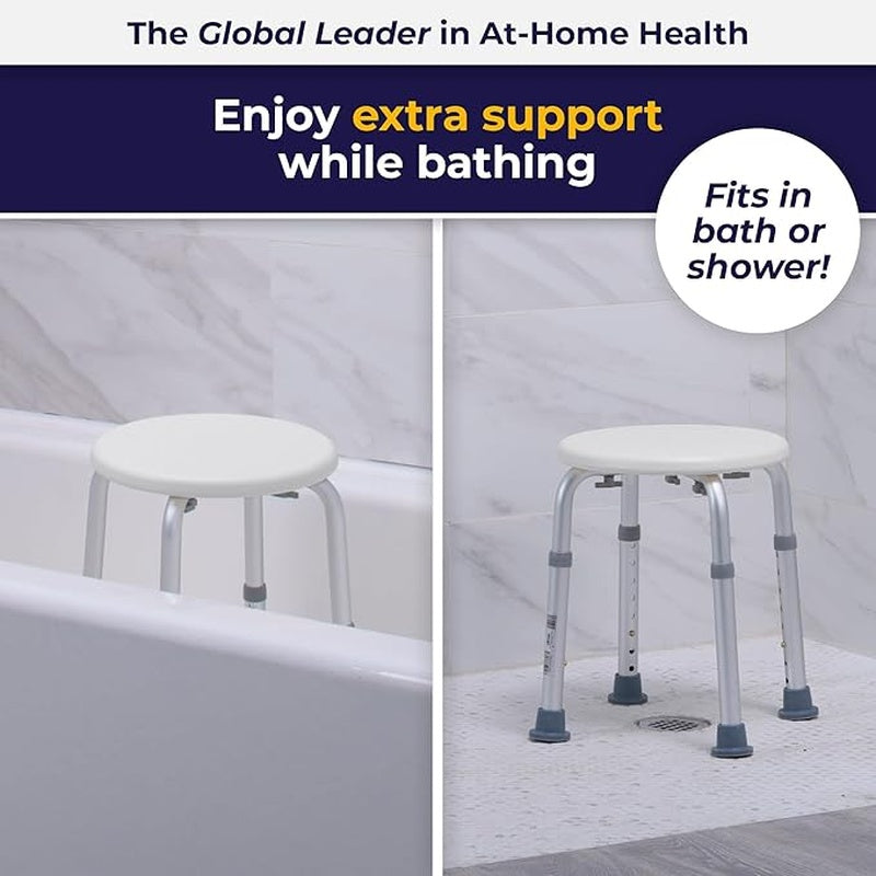 Bath Stool  - Round  White By Drive