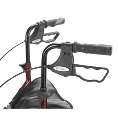 Drive Medical Aluminium Rollator For Seniors and Elders, Wheel size 8inches With Height Adjustable,  Weight Capacity 300lbs Flame Red Color , Foldable, 11048B